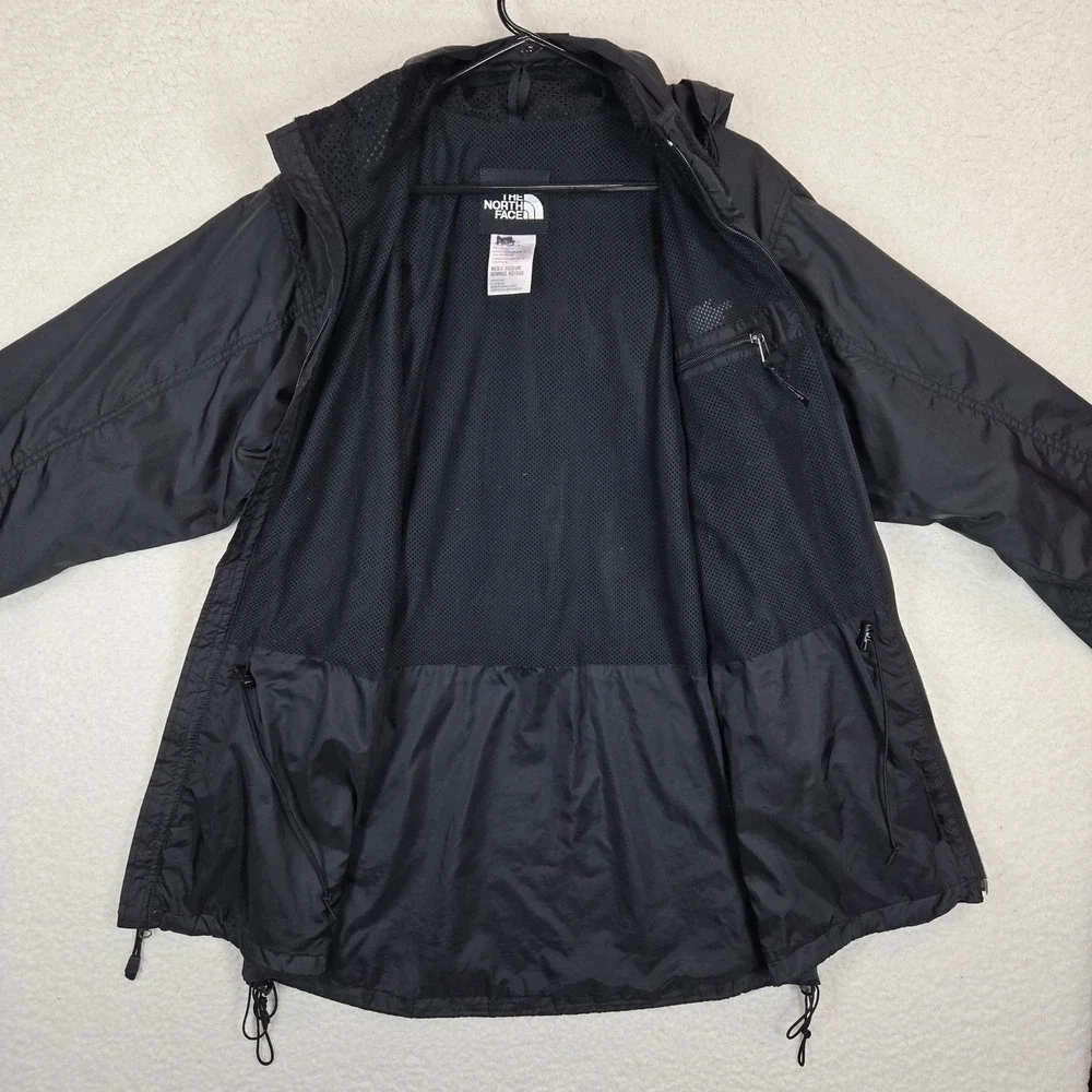 The North Face Mens Hydrenaline Windbreaker Jacket Medium Black Hooded Gorpcore